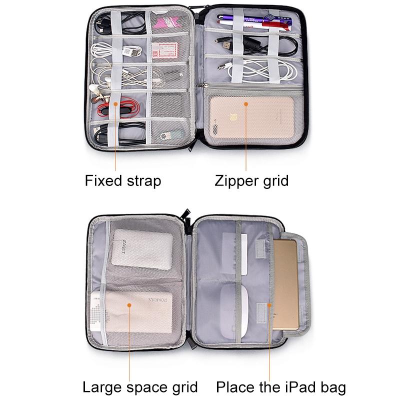 Waterproof Multi-function Storage Bag for Digital Accessories - l - Black