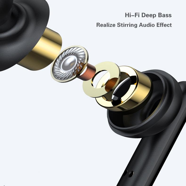 Mini Touch Control Tws Wireless Earphones with Mic & Charger Box - Blue