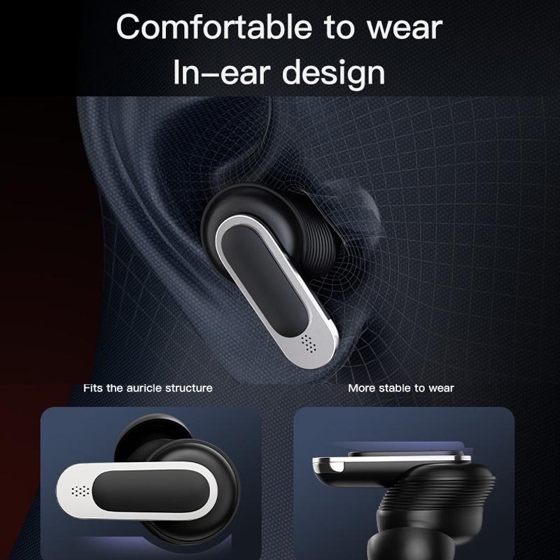 Wireless Anc Bluetooth Earphones with Touch Screen and Active Noise Reduction - Black