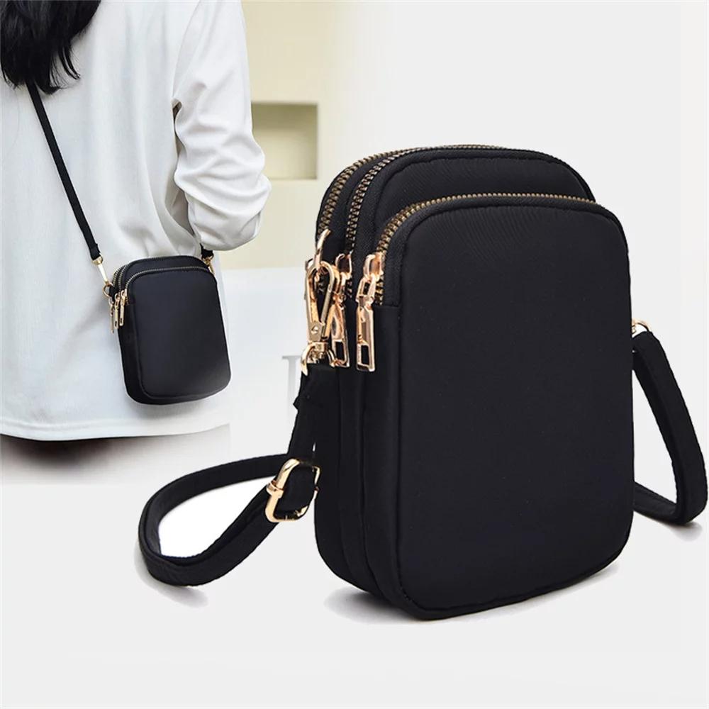 Women Mini Crossbody Phone Bag With Headphone Hole - Dark Purple