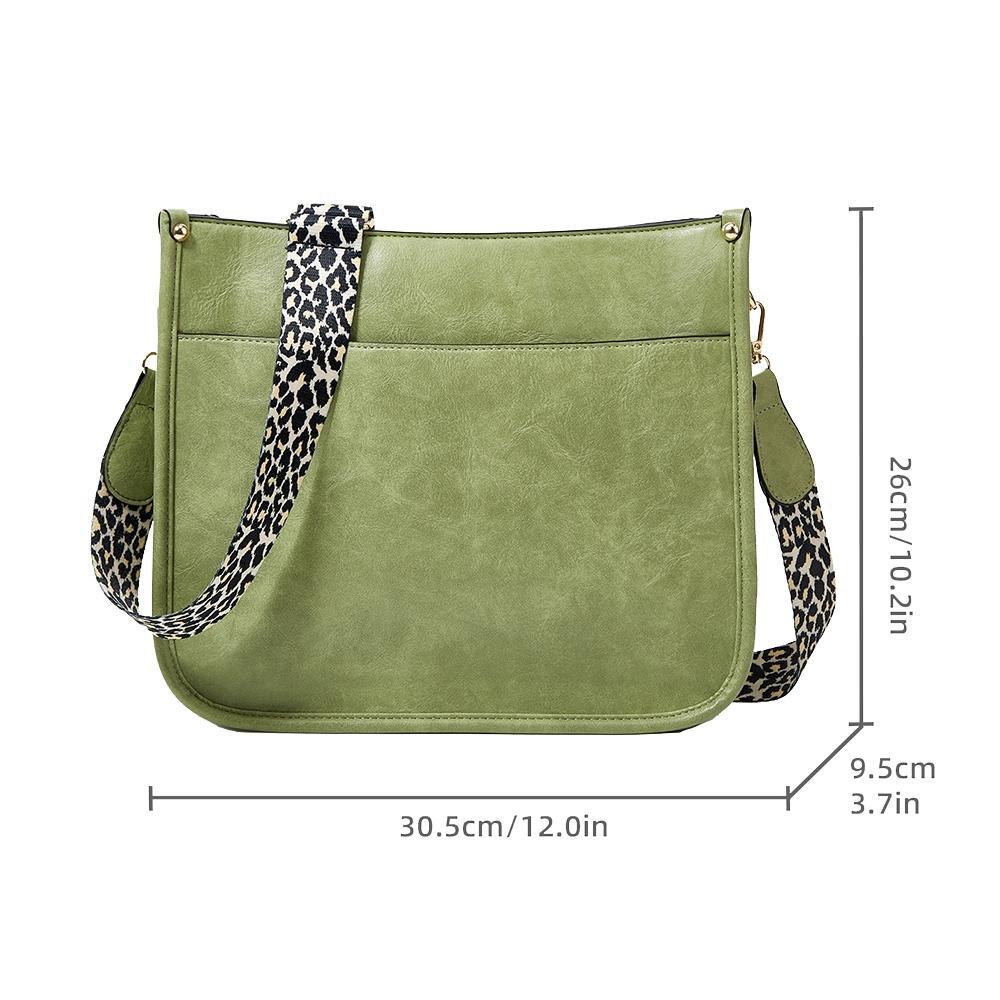 Leopard Print Waterproof Crossbody Tote Bag - Brown