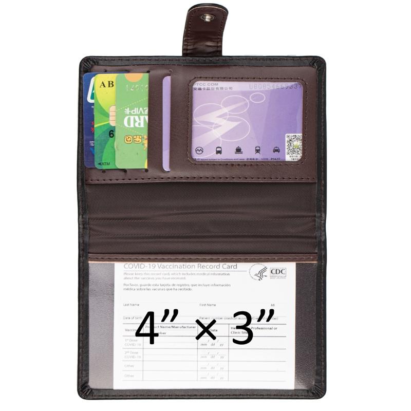 Passport & Card Holder With Buckle Clip Pu Protection - Black