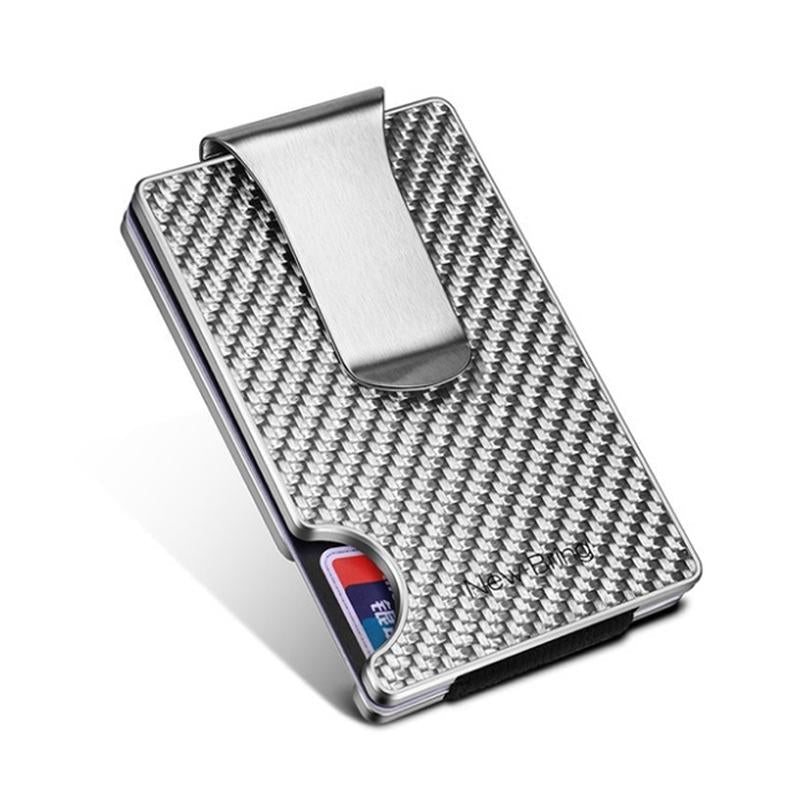 Ultra Thin Rfid Carbon Fiber Wallet For Men Anti Theft Card Holder - Black