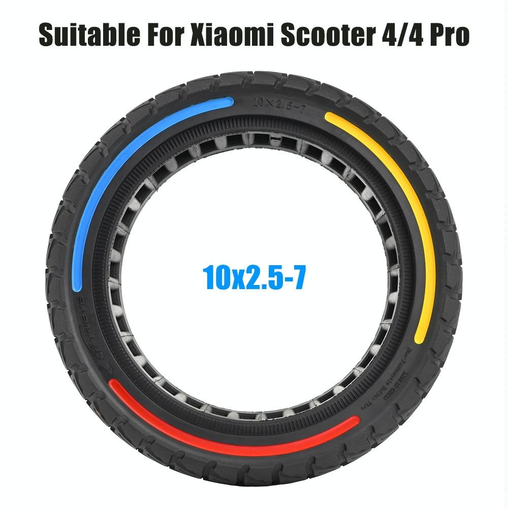 Colourful 2.5-7 Inch Honeycomb Tires for Xiaomi Scooter 4 / 4 Pro - Off-road Flick Design - Yellow