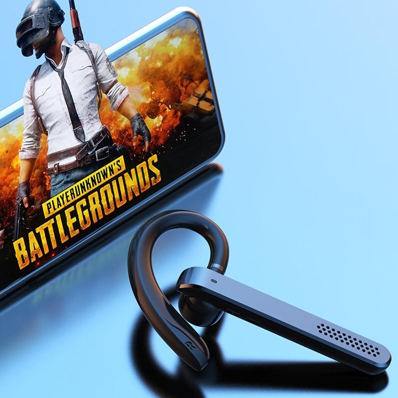 Wireless Bluetooth Earphone with Noise Reduction - Ear-mounted - Silver