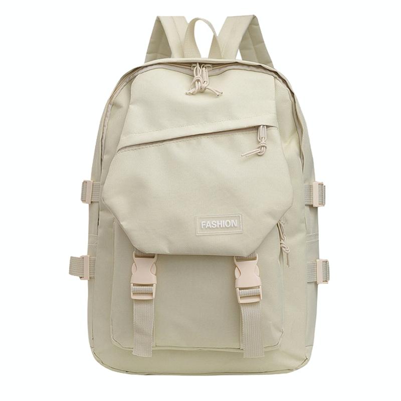 School Backpack with Harajuku Style - Black