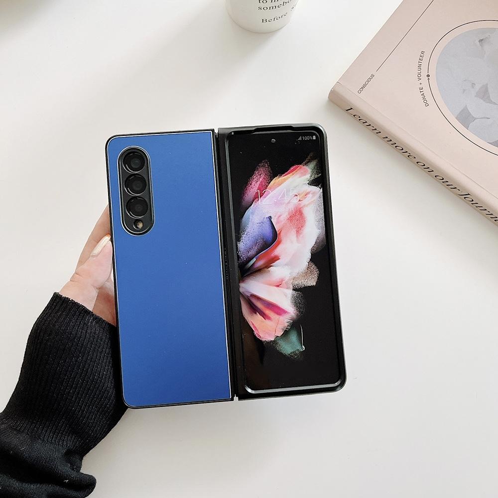 For Samsung Galaxy Z Fold4 5G Aluminum Foldable Phone Case - Blue