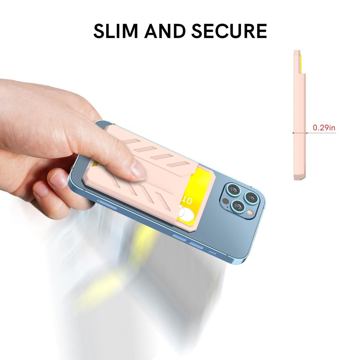 Silicone Adhesive Card Case For Mobile Phones - Black