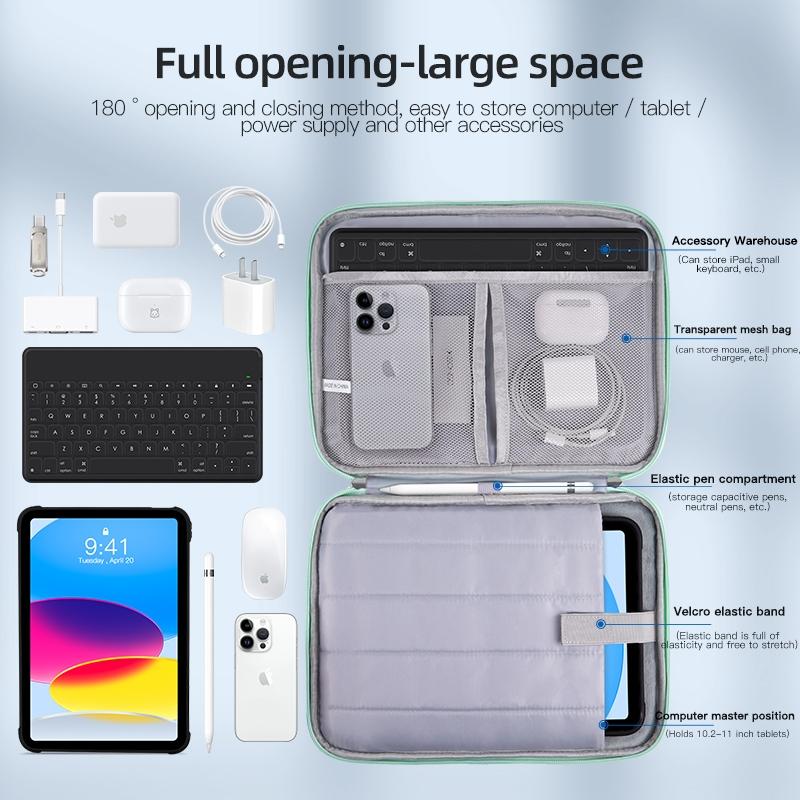 Leather Portable Bag with Cloth Texture - Green