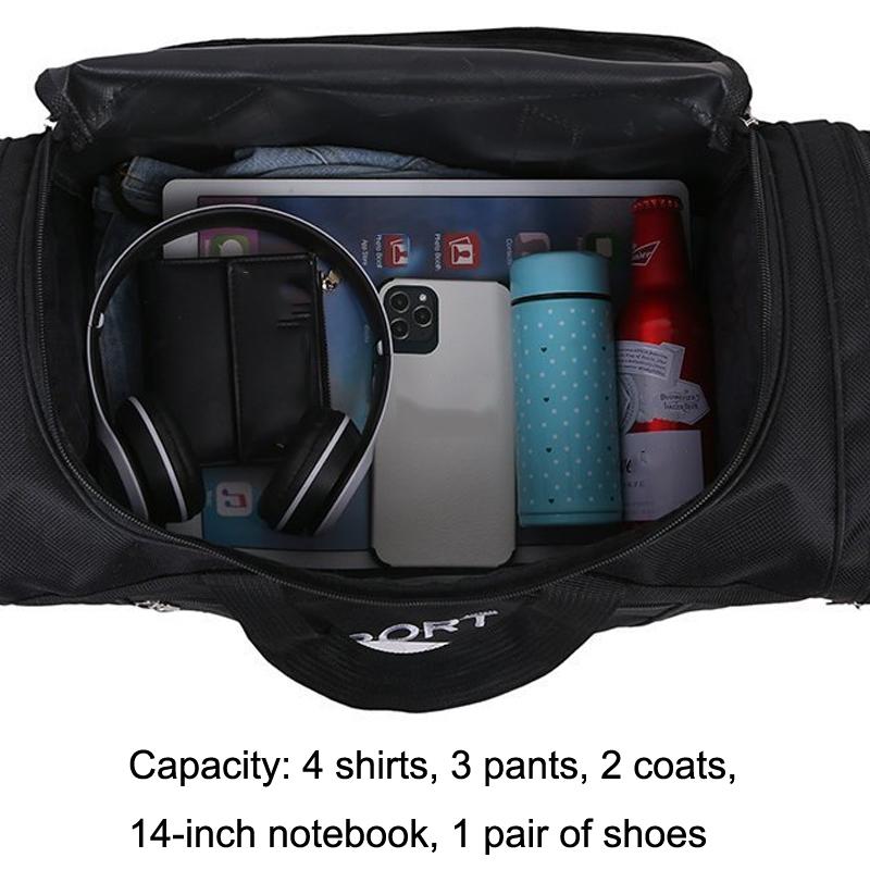 Large Capacity Shoulder Travel Bag - Black