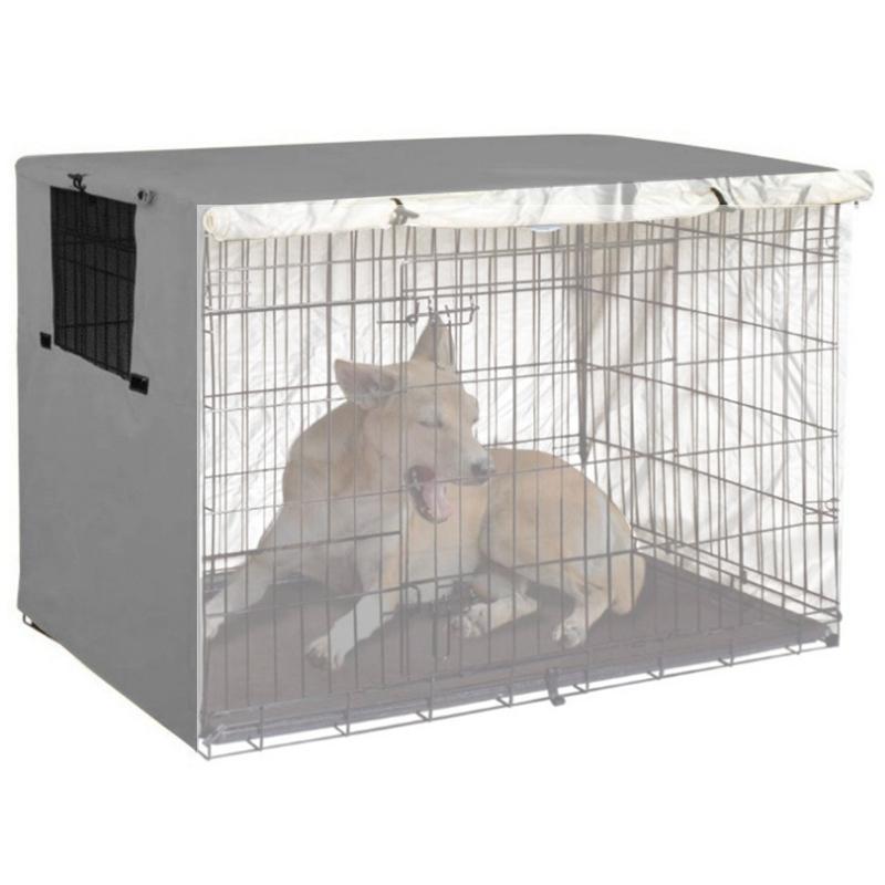 Outdoor Pet Cage Cover - Oxford Cloth Dustproof Rainproof Sunscreen - 63.5x48x50cm - Black
