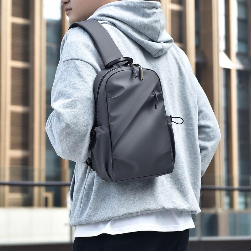 Large Capacity Waterproof Crossbody Chest Bag - Gray