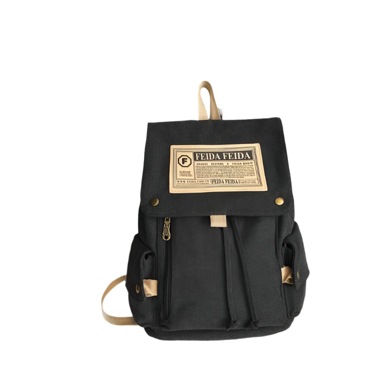 Large Capacity Canvas Backpack For Teens - White