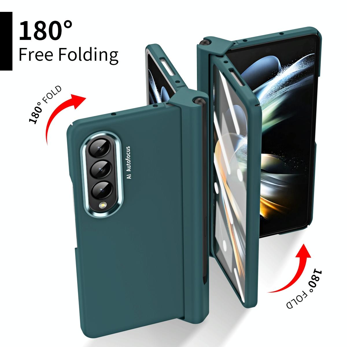 For Samsung Galaxy Z Fold4 5G Samsung Fold 4 Hinge Flip Case - Two Tone Contact Lens - Pink