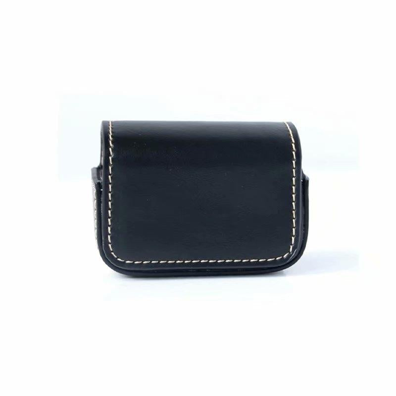 Waterproof Mini Leather Case for Dji Action Gopro Sjcam Xiaomi Mi Jia - Storage Box - Coffee