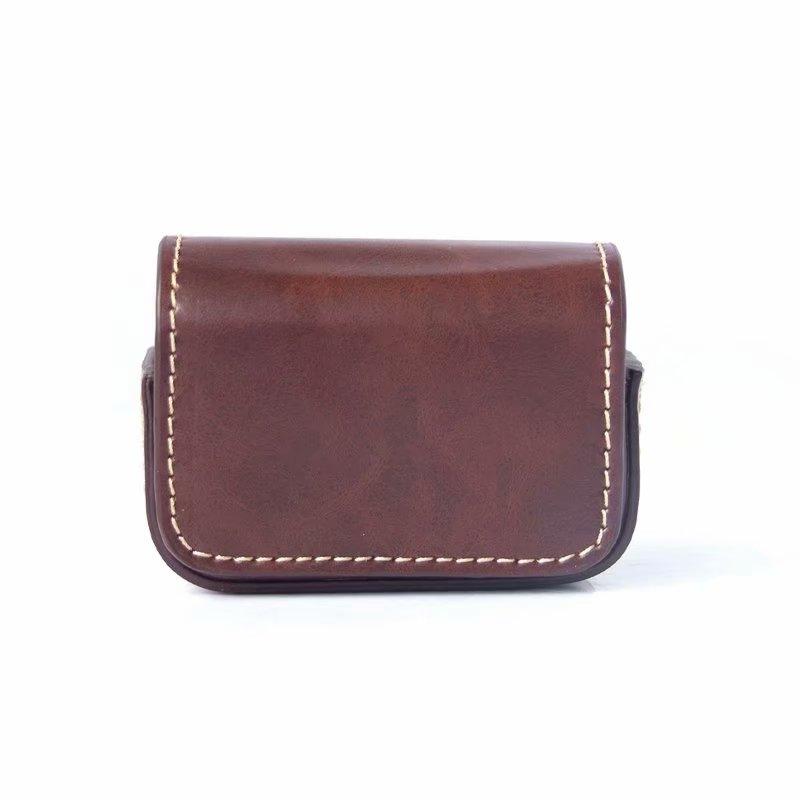 Waterproof Mini Leather Case for Dji Action Gopro Sjcam Xiaomi Mi Jia - Storage Box - Coffee