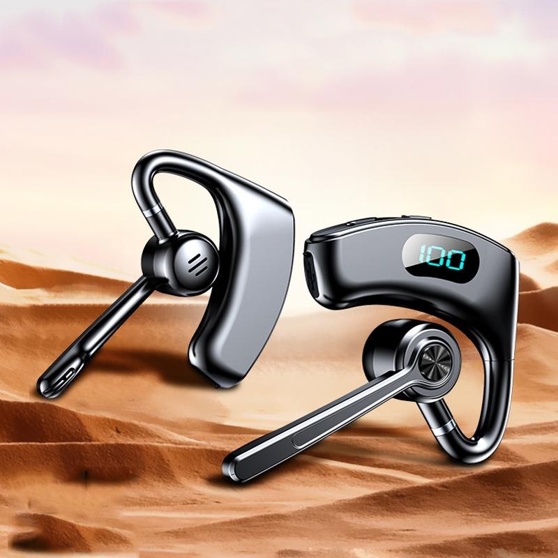 Bone Conduction Gaming Bluetooth Earphones with Noise Reduction - White