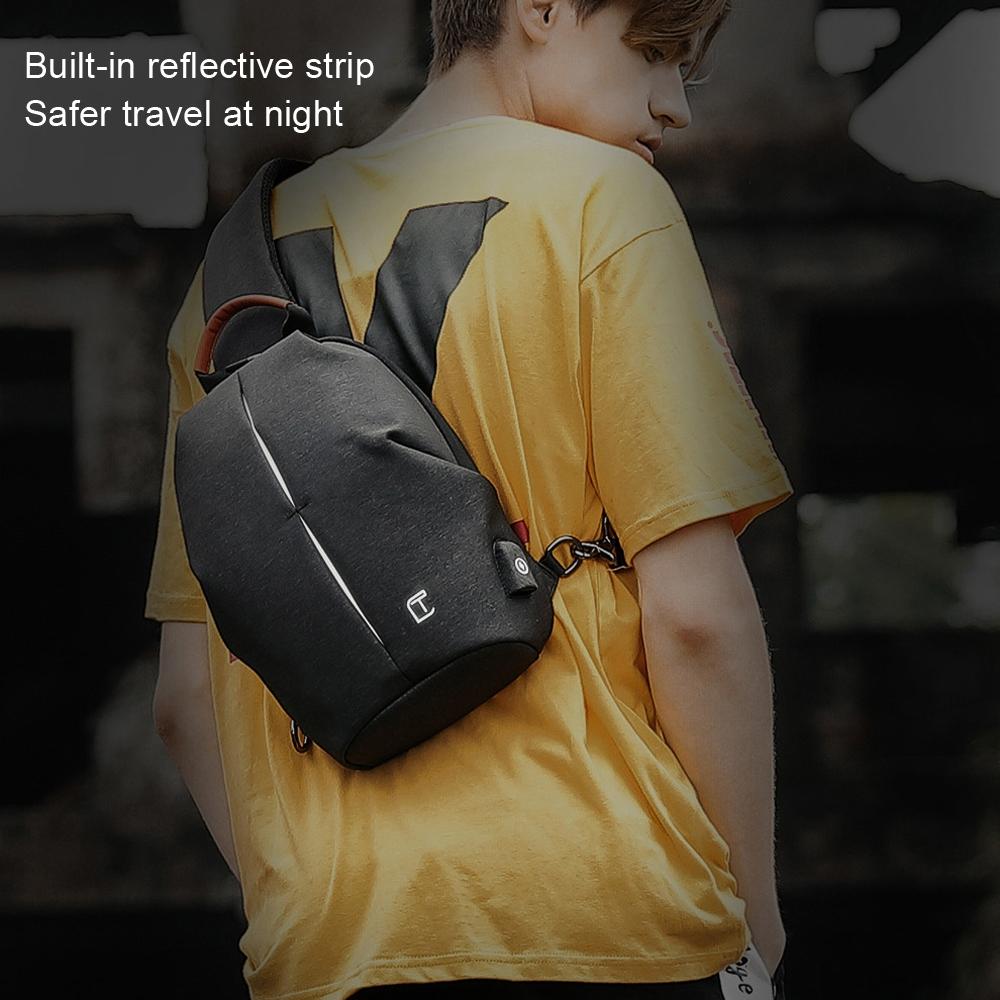 Waterproof Usb Chest Bag For Men Casual Shoulder Messenger