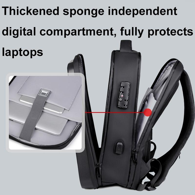 Waterproof Laptop Backpack with Usb Port - 17 Inch Capacity Password Lock