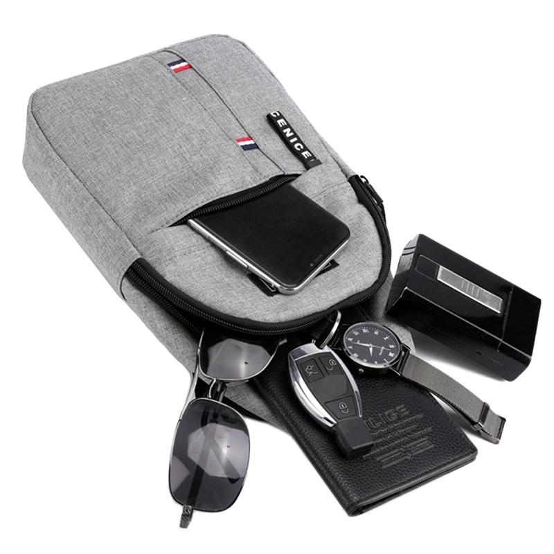 Canvas Crossbody Chest Bag For Men - Grey