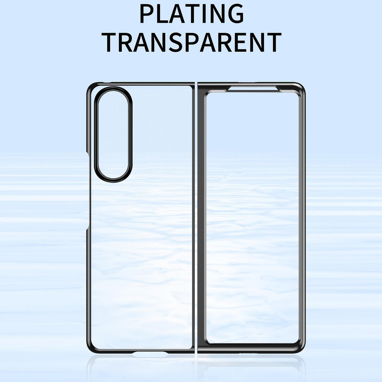 For Samsung Galaxy Z Fold4 5G Shockproof Clear Phone Case - Blue
