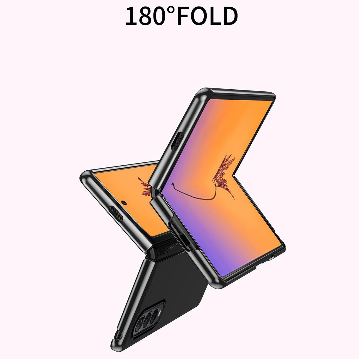 For Samsung Galaxy Z Fold4 5G Shockproof Clear Phone Case - Blue