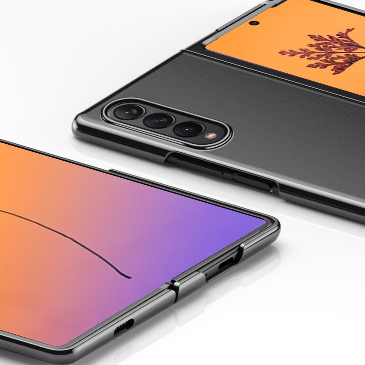 For Samsung Galaxy Z Fold4 5G Shockproof Clear Phone Case - Blue