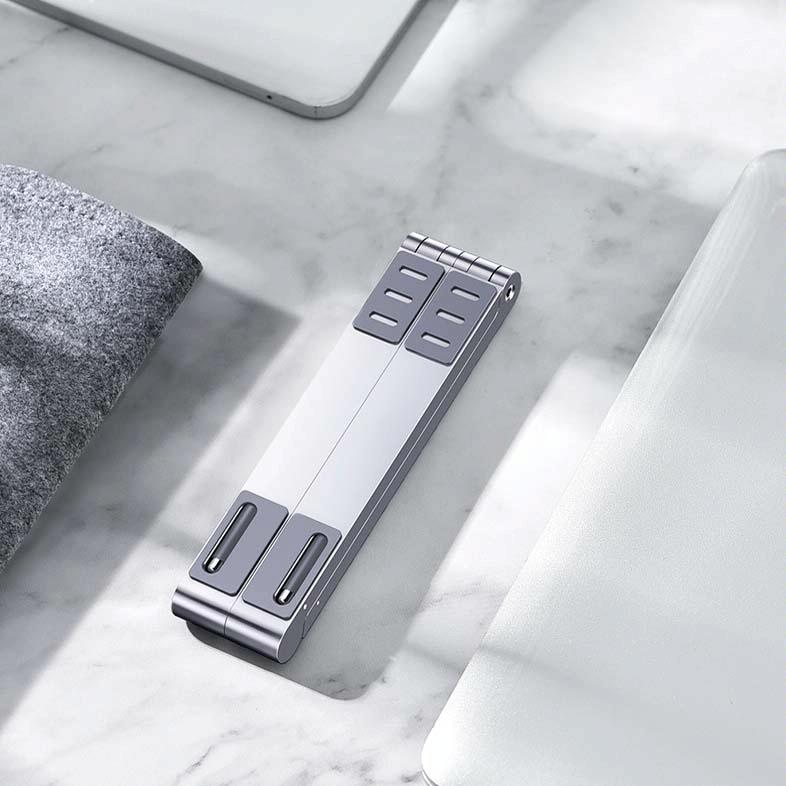 Foldable Metal Laptop Stand for Cooling and Ergonomic - Silver