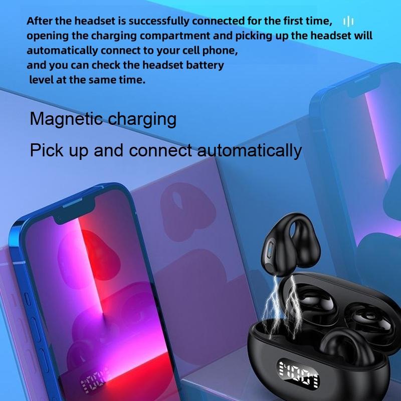 Wireless Noise-cancelling Bluetooth Earbuds with Led Display - Khaki