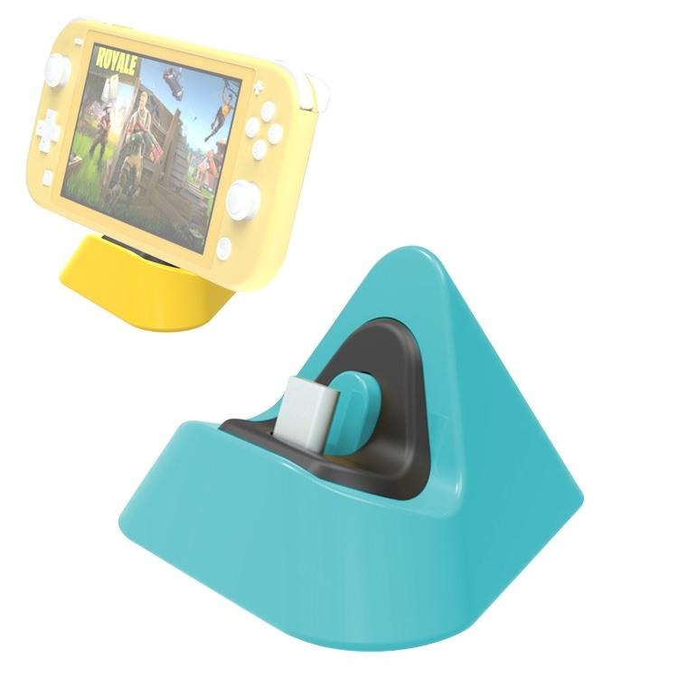 2-pack Portable Triangle Charger for Nintendo Switch / Lite - Blue Green