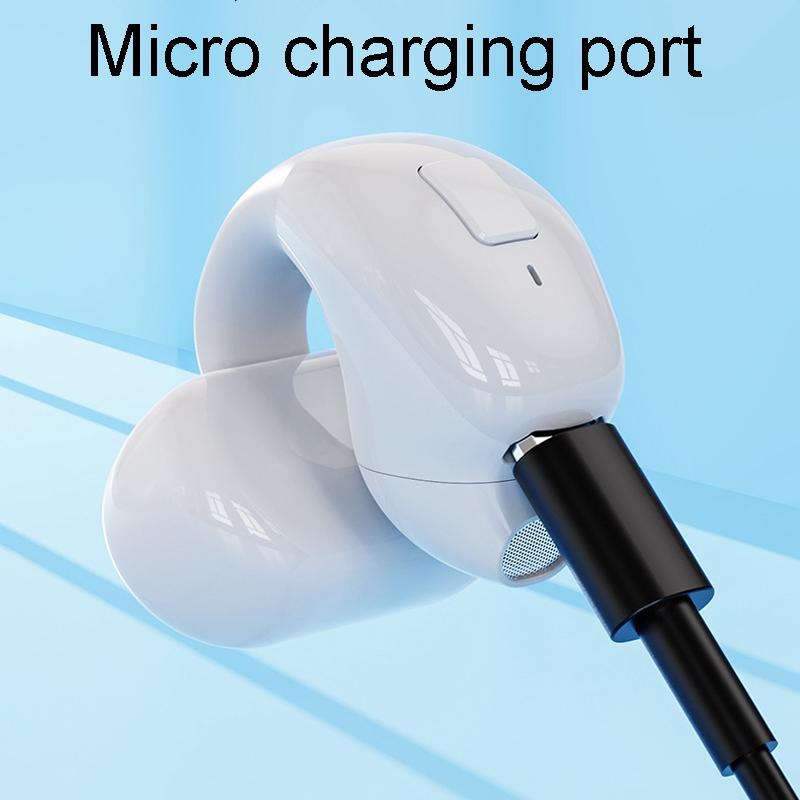 Wireless Clip-on Bluetooth Earphone for Sports and Gaming - White