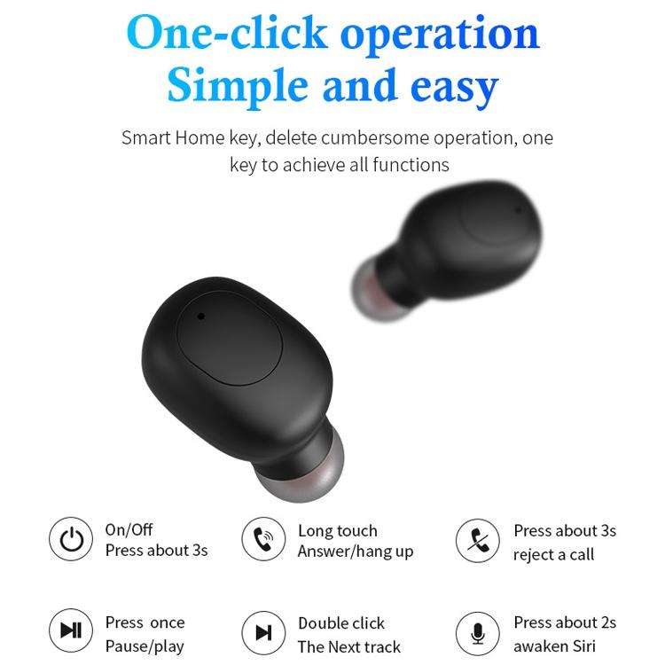 Wireless Sports Bluetooth Earphones - Binaural Stereo Black