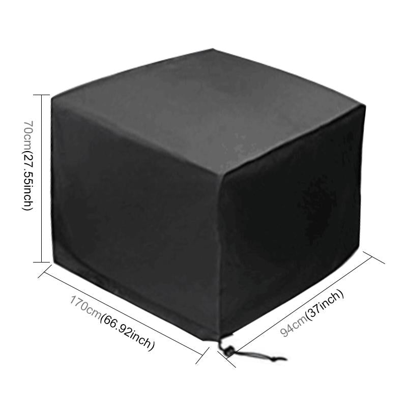 Waterproof Outdoor Furniture Cover - 210d Oxford Cloth - Anti-uv & Dust-proof - Fits Table & Chairs - 170x94x70cm - Black