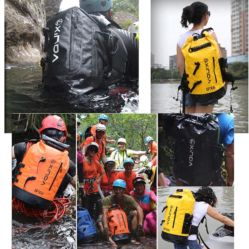 Waterproof Upstream Storage Shoulder Bag L For Mountaineering - Black