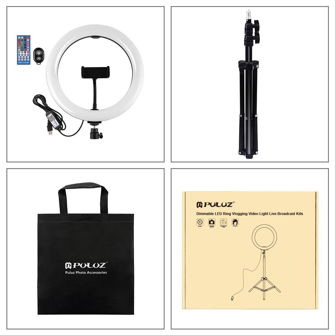 10.2 Rgbw Led Ring Light Kit with Tripod Remote and Phone Clamp