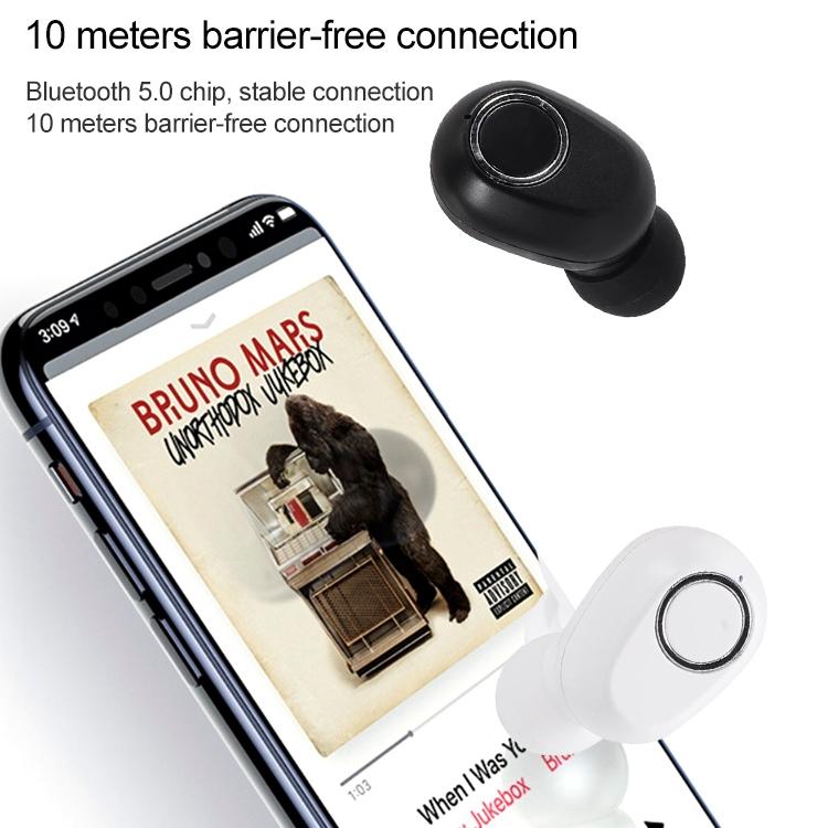 Wireless Touch Bluetooth Headset with Smart Magnetic Charging - Dt-13 - Black