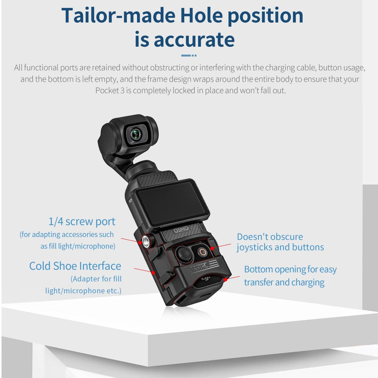 Universal Expansion Bracket for Dji Pocket 3 - Multifunctional Mount