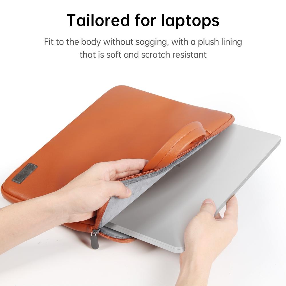 15 Inch Waterproof Pu Laptop Inner Bag - Grey