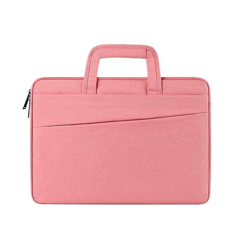13.3 Inch Multi-compartment Waterproof Laptop Briefcase with Storage Sleeve - Pink