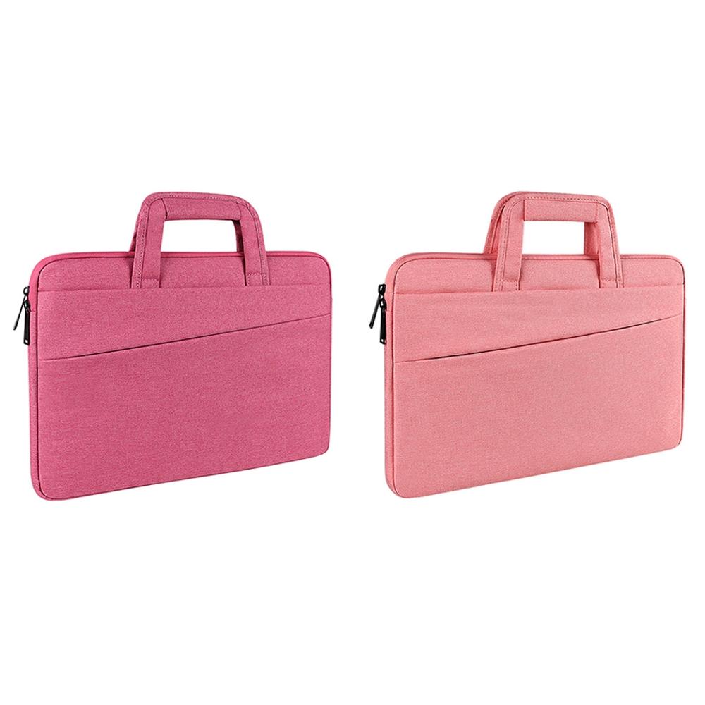 13.3 Inch Multi-compartment Waterproof Laptop Briefcase with Storage Sleeve - Pink