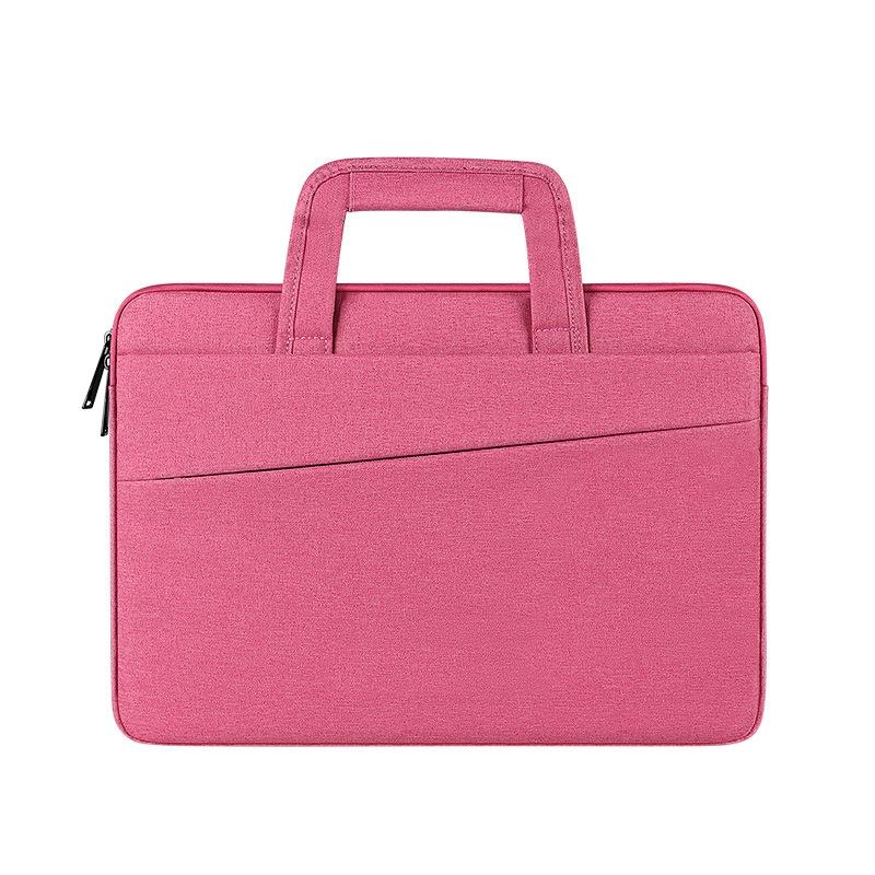 13.3 Inch Multi-compartment Waterproof Laptop Briefcase with Storage Sleeve - Pink