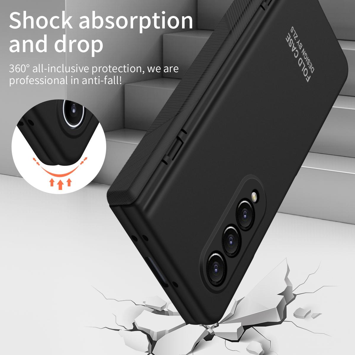 For Samsung Galaxy Z Fold4 5G Foldable Phone Case With Pen And Stylus - Black