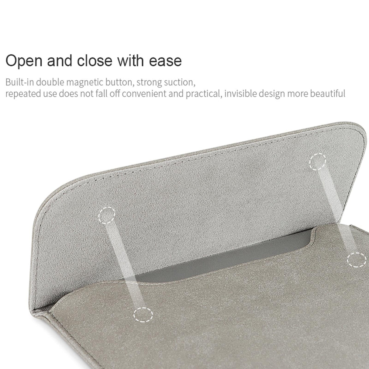 13.3 Inch Ultra-thin Notebook Liner Bag with Small Bag - Perfect for On-the-go - Light Grey