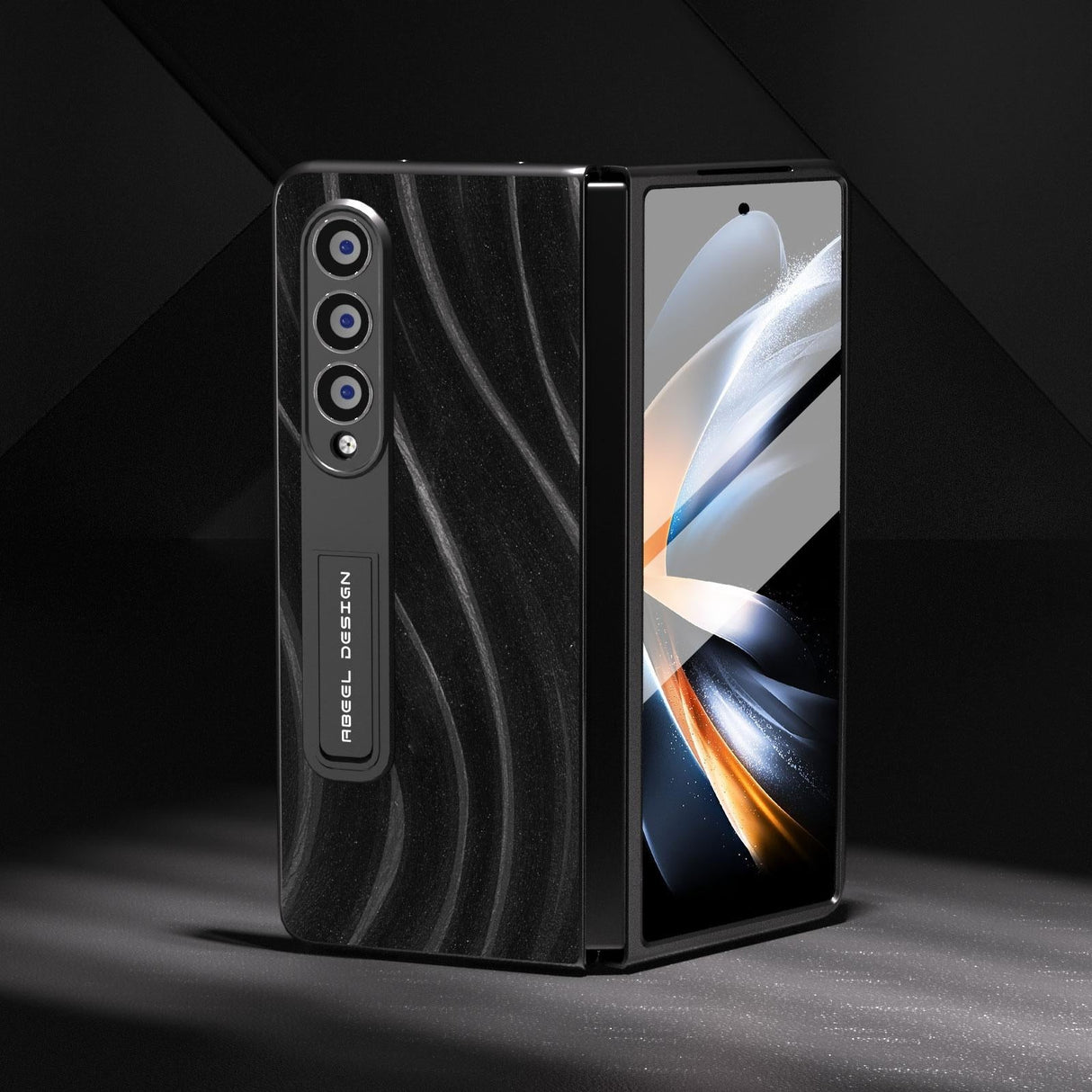 For Samsung Galaxy Z Fold4 5G Galactic Pattern Phone Case - Integrated Protection - Black