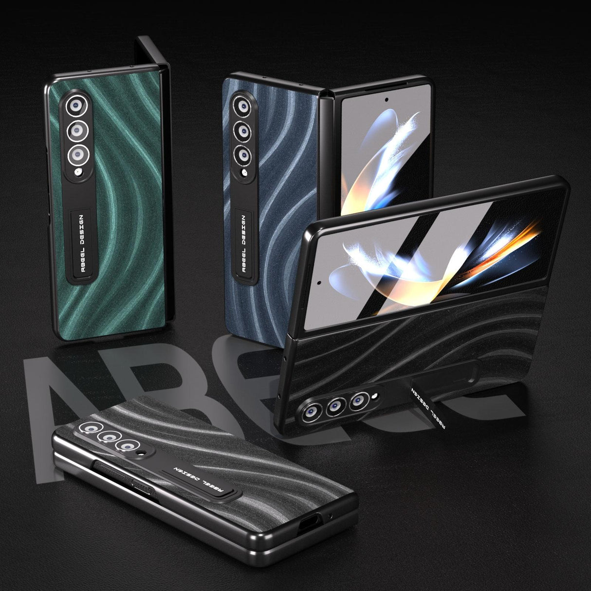 For Samsung Galaxy Z Fold4 5G Galactic Pattern Phone Case - Integrated Protection - Black