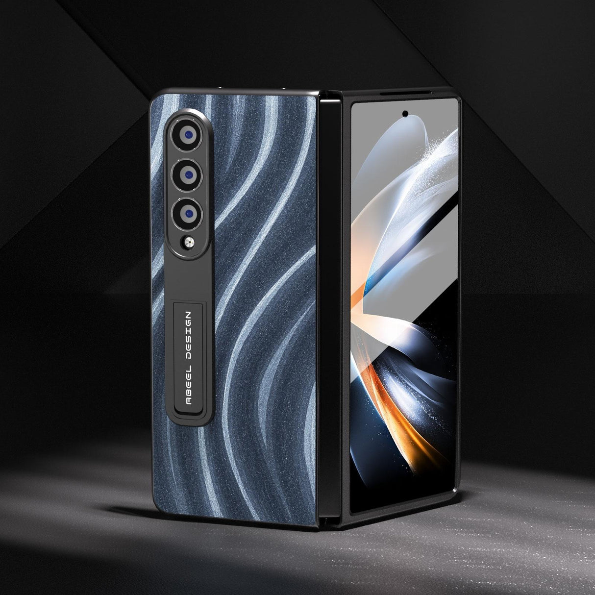 For Samsung Galaxy Z Fold4 5G Galactic Pattern Phone Case - Integrated Protection - Black
