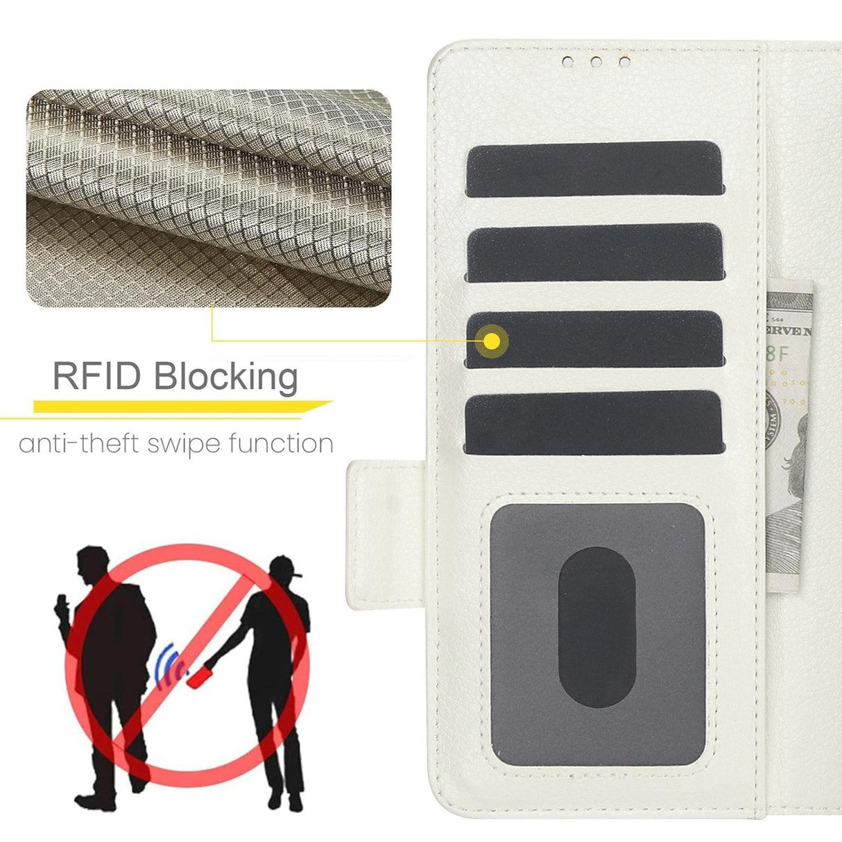 For Samsung Galaxy Z Fold4 5G Leather Phone Case With Pen Slot - Black