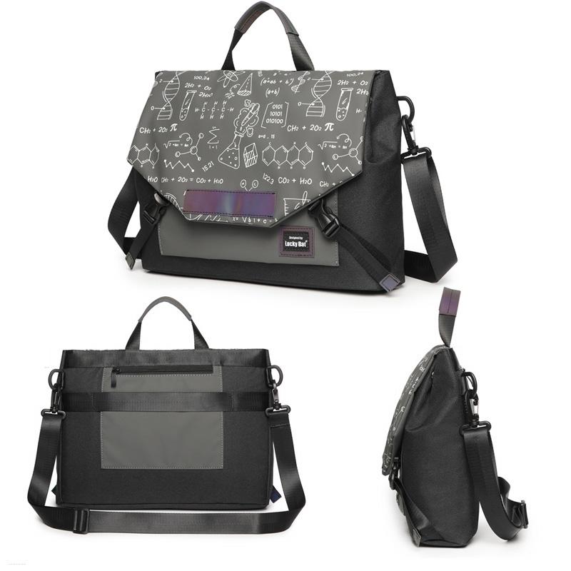 Anti-drop Crossbody Laptop Bag - 16 Inch Airbag Design - Black Gray Equation
