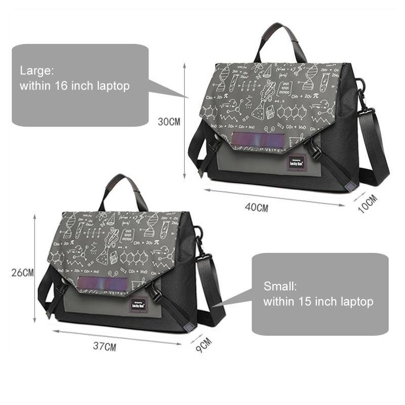 Anti-drop Crossbody Laptop Bag - 16 Inch Airbag Design - Black Gray Equation