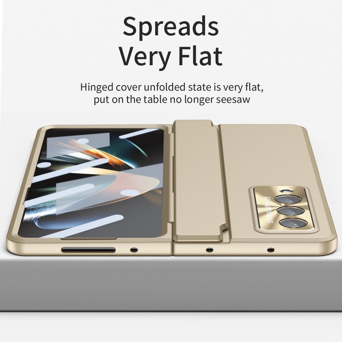 For Samsung Galaxy Z Fold4 5G Full Coverage Hinge Phone Case - Gold